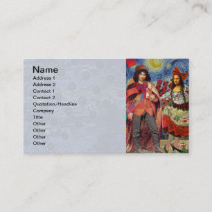 Tarjeta De Visita Mona Lisa Obra divertida y colorida