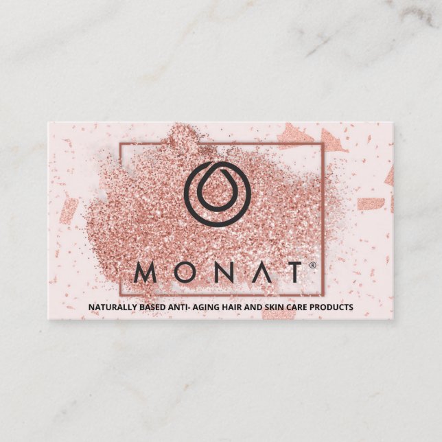 Tarjeta de visita Monat Gold Rosa (Anverso)