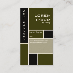 Tarjeta De Visita Mondrian - Verde turbio (tarjeta de crema)