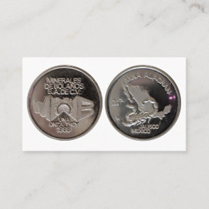 Tarjeta De Visita Moneda de plata Mina Alacran Jalisco México