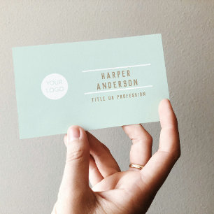 Tarjeta De Visita Moneda Pastel minimalista Con Logo