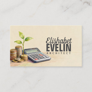 Tarjeta De Visita Monedas, Brote y Calculadora