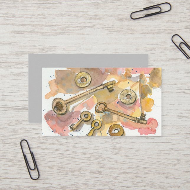 Tarjeta De Visita Monedas de las teclas de caza de tesoros de reliqu (Anverso/Reverso In Situ)