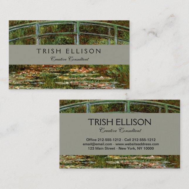 Tarjeta De Visita Monet French Bridge Giverney (Anverso / Reverso)