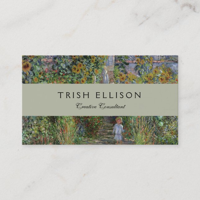 Tarjeta De Visita Monet Garden Vetheuil Impresionim Pintura (Anverso)