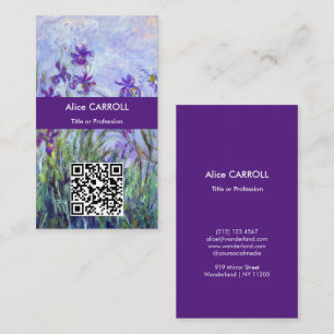 Tarjeta De Visita Monet - Lilac Irises / Iris Mauves - Código QR