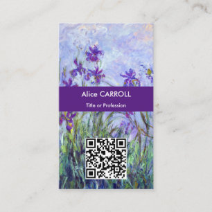 Tarjeta De Visita Monet - Lilac Irises / Iris Mauves - Código QR