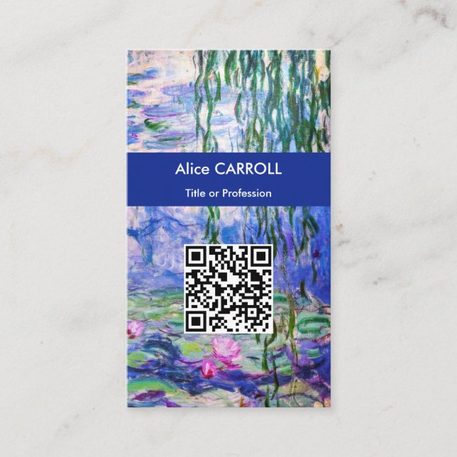Tarjeta De Visita Monet - Lilies de agua / Nympheas 1919 - Código QR (Anverso)