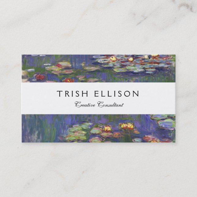 Tarjeta De Visita Monet Water Lilies Masterpiece Pintura (Anverso)