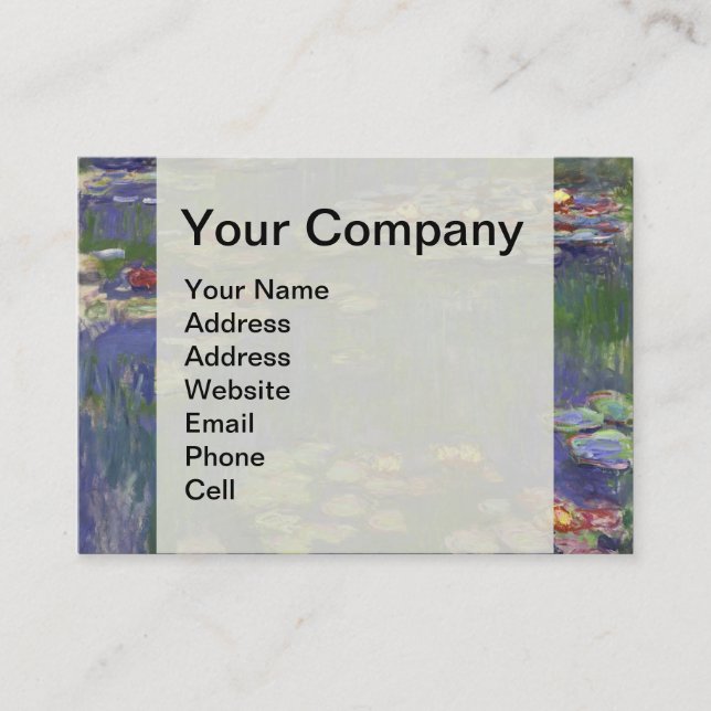 Tarjeta De Visita Monet Water Lilies Masterpiece Pintura (Anverso)