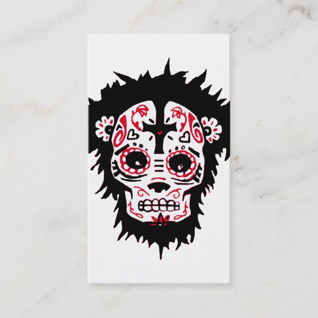 Tarjeta De Visita mono de dia de los muertos (Anverso)