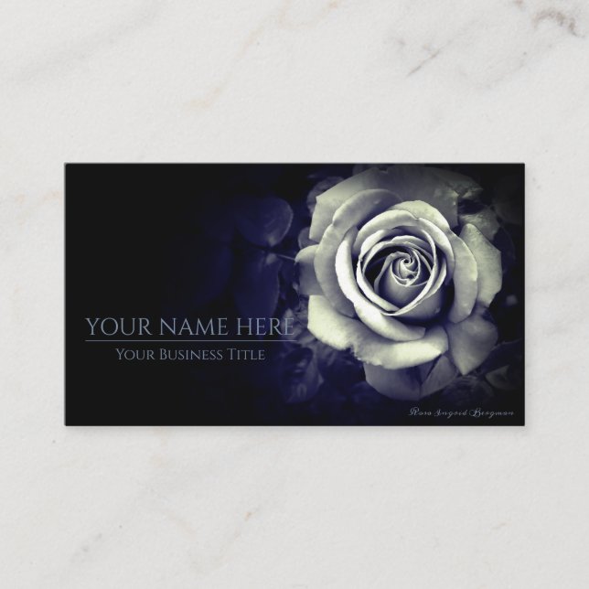 Tarjeta De Visita Monochrome Rose：Business Card (Anverso)