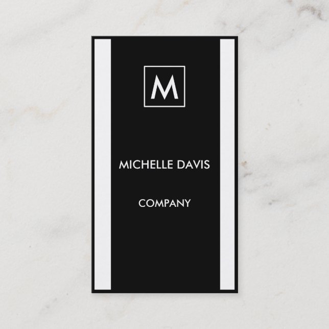 Tarjeta De Visita Monochrome simple 2-tone (Anverso)