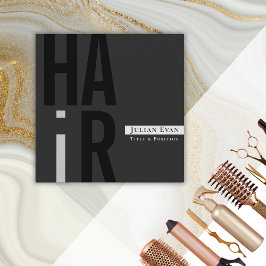 Tarjeta de visita Monocroma Moderna para peluquero