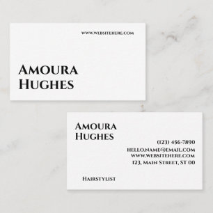 Tarjeta De Visita Monocromo clásico sin tiempo profesional negrita