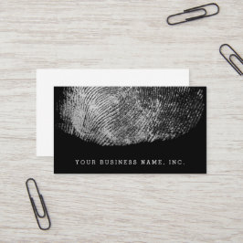 Tarjeta De Visita Monocromo invertido de la huella dactilar del lazo