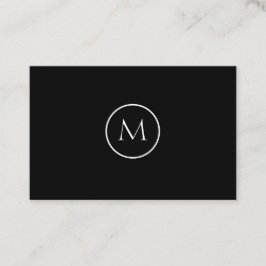 Tarjeta De Visita Monocromo Minimalista monogramado elegante negro
