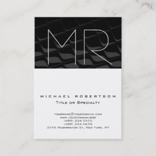 Tarjeta de visita monográfica Chubby Gray Pattern