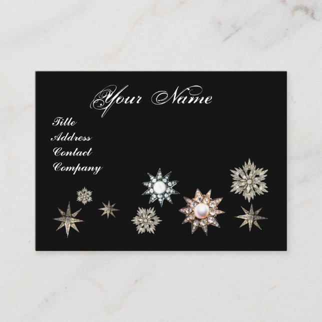 TARJETA DE VISITA MONOGRAM DE ESTRELLAS DE DIAMONIO (Anverso)