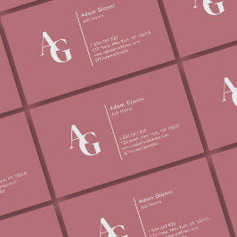 Tarjeta de visita Monogram Dusty Rosa