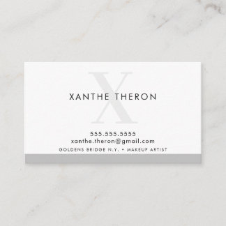 Tarjeta De Visita MONOGRAM elegante moderno minimalista gris