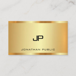 Tarjeta De Visita Monogram Faux Gold Modern Professional Luxury