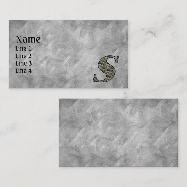 Tarjeta De Visita Monogram Initial S Hydrangea Flowers (Anverso / Reverso)