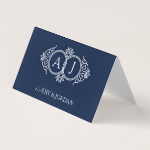 Tarjeta De Visita Monogram initials wedding frame minimal design
