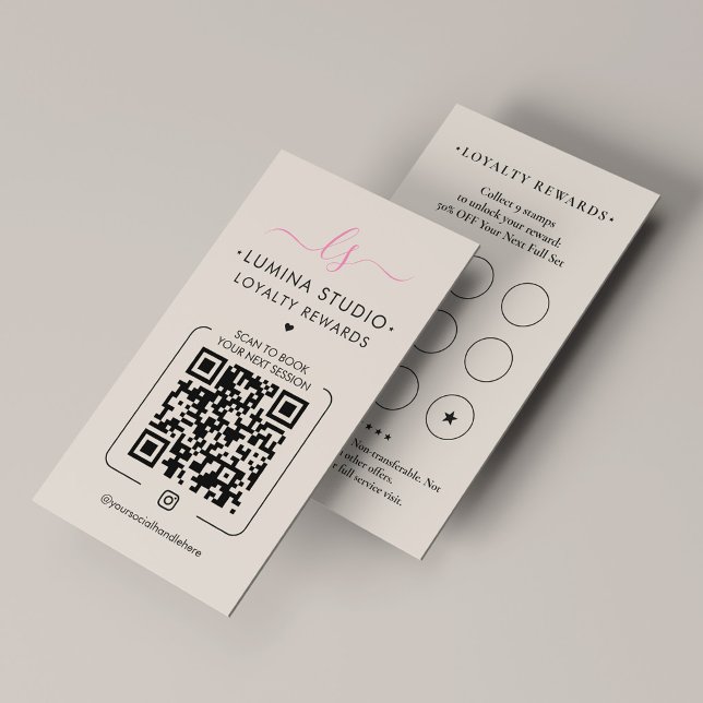 Tarjeta De Visita Monogram Lash Extensions Sand Loyalty Card (Monogram Lash Extensions Sand Loyalty Card
)