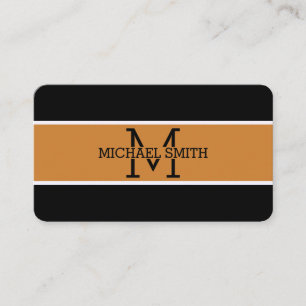Tarjeta De Visita Monogram Professional Bronze Modern
