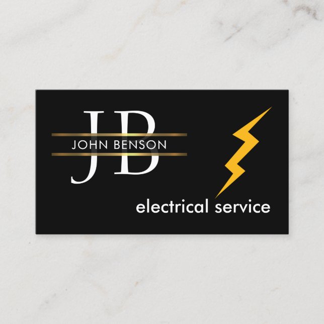 Tarjeta De Visita Monogram Your Electrical Name (Anverso)