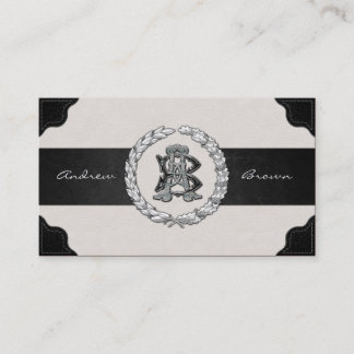 Tarjeta De Visita Monograma AB y BA Silver