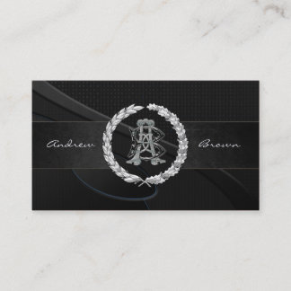 Tarjeta De Visita Monograma AB y BA Silver
