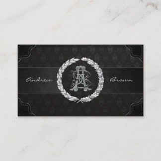 Tarjeta De Visita Monograma AB y BA Silver