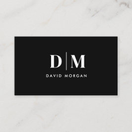 Tarjeta De Visita Monograma abogado Minimalista negro simple