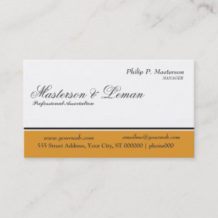 Tarjeta De Visita Monograma adornado clásico limpio conservador de