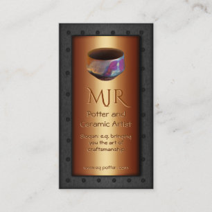 Tarjeta De Visita Monograma, alfarero, cobre con marco de acero