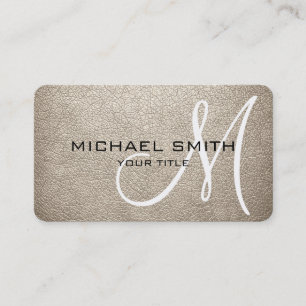 Tarjeta De Visita Monograma Almond Leather Look