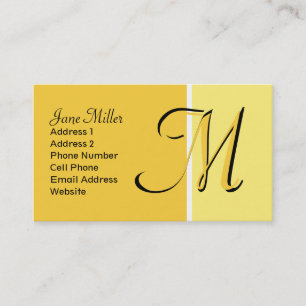 Tarjeta De Visita monograma amarillo