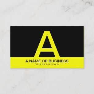 Tarjeta De Visita monograma amarillo negrita