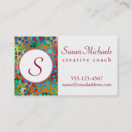 Tarjeta De Visita Monograma, arte abstracto colorido de Digitaces