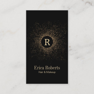 Tarjeta De Visita Monograma Artista de cabello moderno y maquillaje