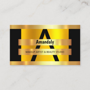 Tarjeta De Visita Monograma Artista de maquillaje Salón de Cabello 
