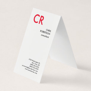 Tarjeta De Visita Monograma artístico rojo blanco negro