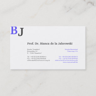 Tarjeta De Visita Monograma azul