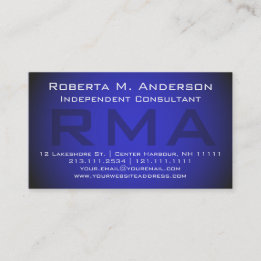 Tarjeta De Visita Monograma azul elegante del consultor