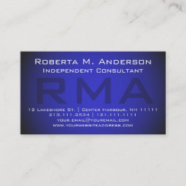 Tarjeta De Visita Monograma azul elegante del consultor