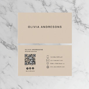 Tarjeta De Visita : Monograma Beige personalizado