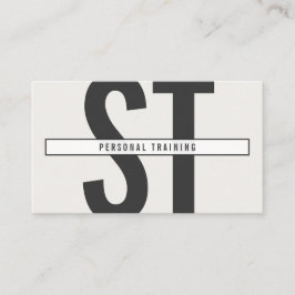 Tarjeta De Visita Monograma Big Initials en gris y negro