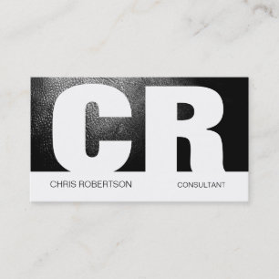 Tarjeta De Visita Monograma Black Gray White Business Card